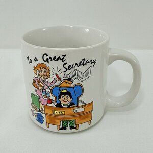 Vintage 1986 Geo Lefton Great Best Secretary Mug Appreciation Retirement 05544